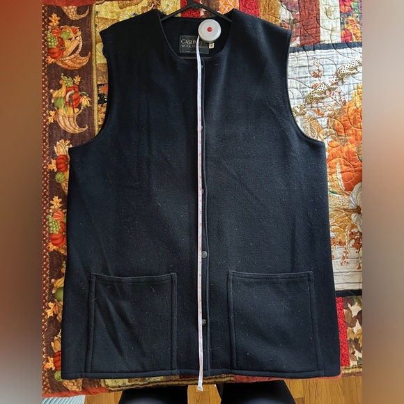 Vintage Cashmere Wool Blend Vest Sleeveless Utility Jacket, M - Picture 9 of 9